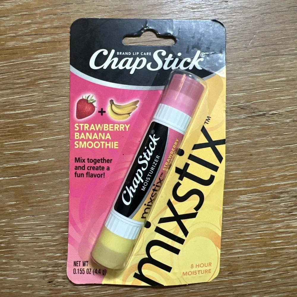 CHAPSTICK STRAWBERRY BANANA SMOOTHIE MIXSTIX CREATE A FUN FLAVOR RETIRED
